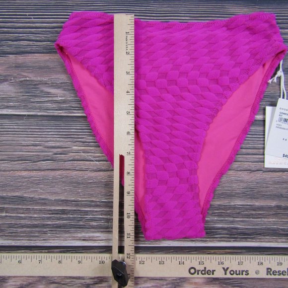 Good American NEW XS Size 0 Pink Jacquard Wave Cheeky Bikini Bottom - Picture 6 of 9